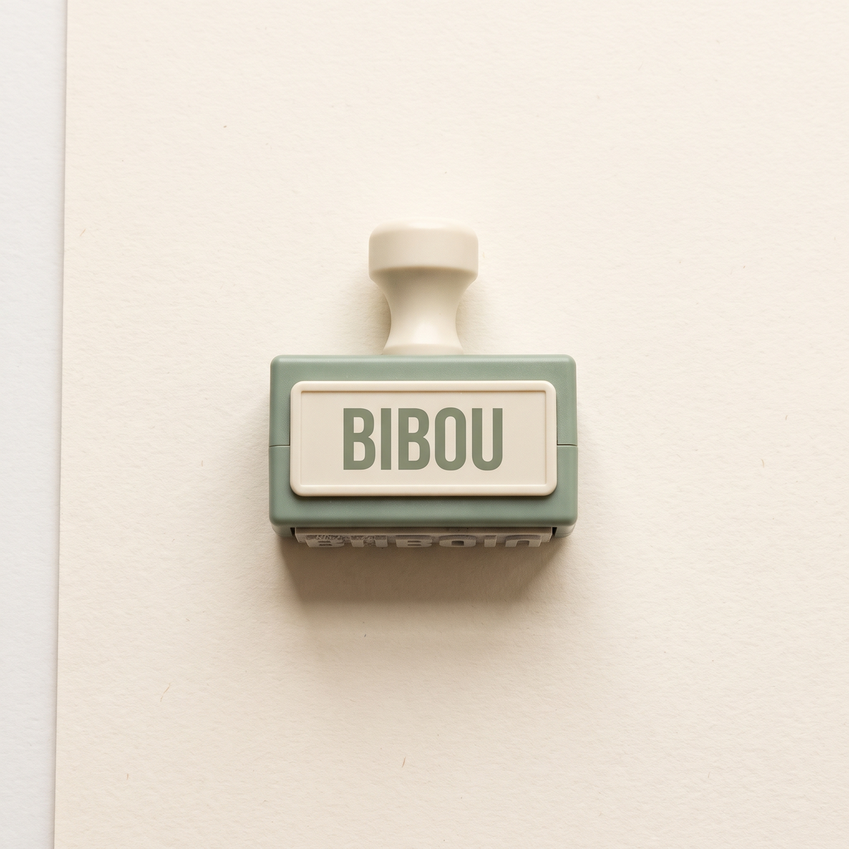 Tampon nominatif BIBOU vu de dessus